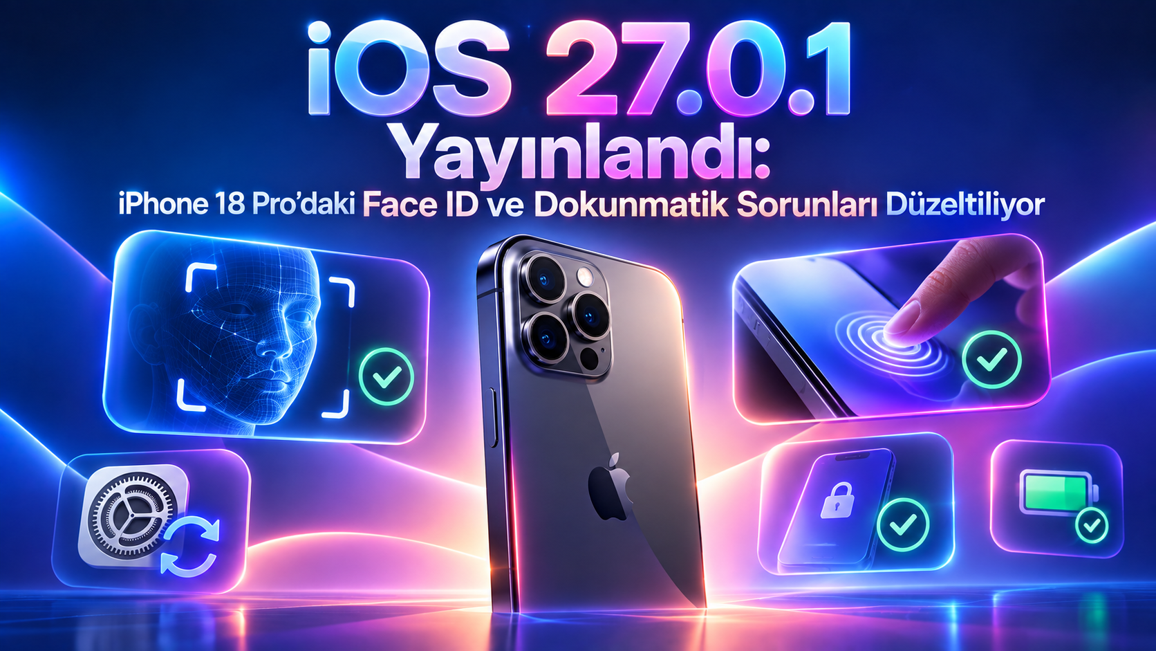 iOS 27.0.1 Yayınlandı: iPhone 18 Pro’daki Face ID ve Dokunmatik Sorunları Düzeltiliyor